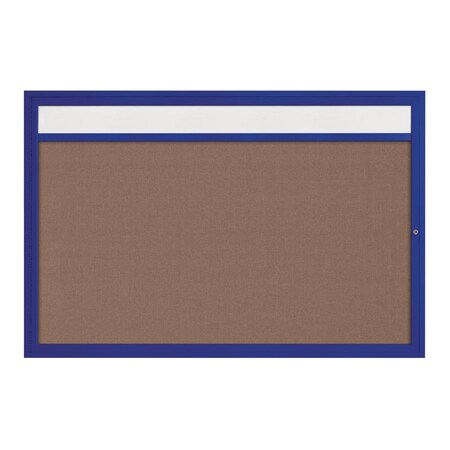 United Visual Products Slim Enclosed Corkboard, 36"x36", Bronze Alum Frame/Rubber UVEB3636-BRONZE-RUBBER